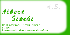 albert sipeki business card